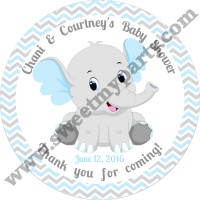 Blue and Grey Elephant Baby Shower stickers,thank you tags,(8ebb)